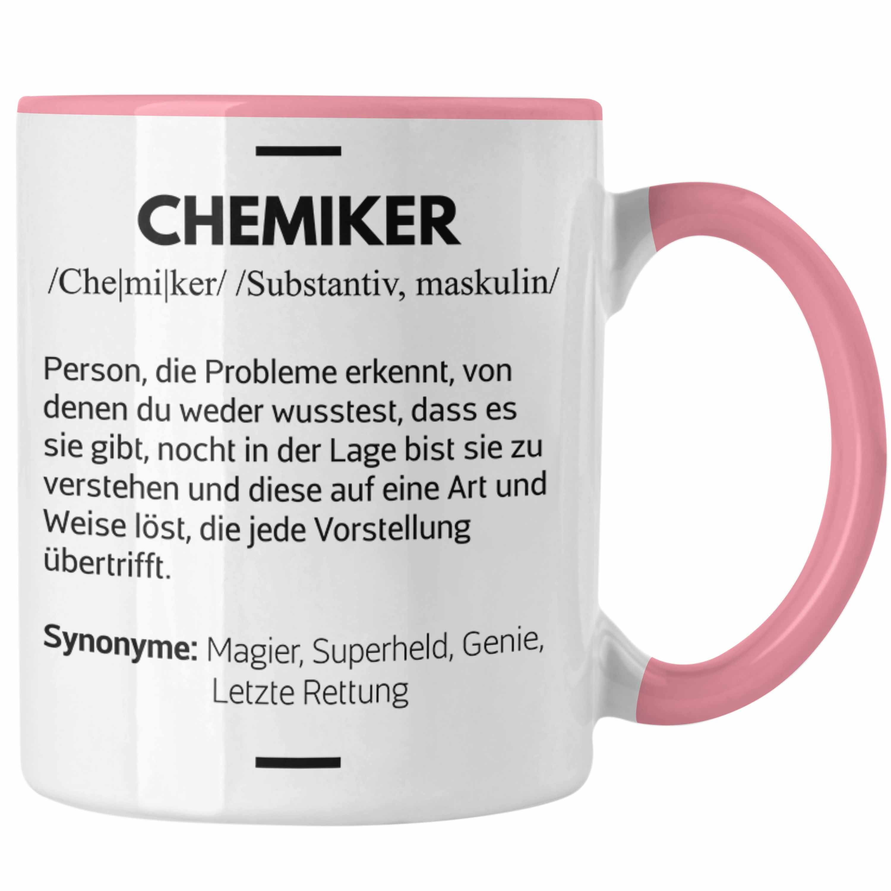 Trendation Tasse Trendation - Chemiker Geschenke Tassen Tasse Chemielaborant Chemie Geschenk Chemielabor Gadget Geschenkidee Lustig Rosa