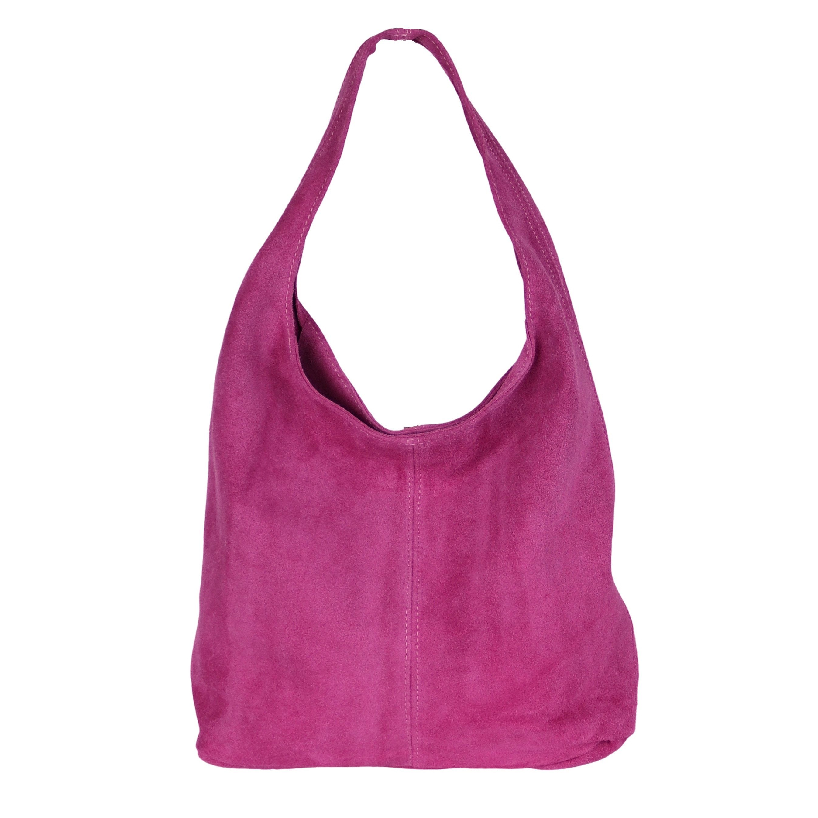 MIRROSI Beuteltasche Damen aus Wildleder, Made in Italy, Shopper Tasche (ca.33x32x16cm)
