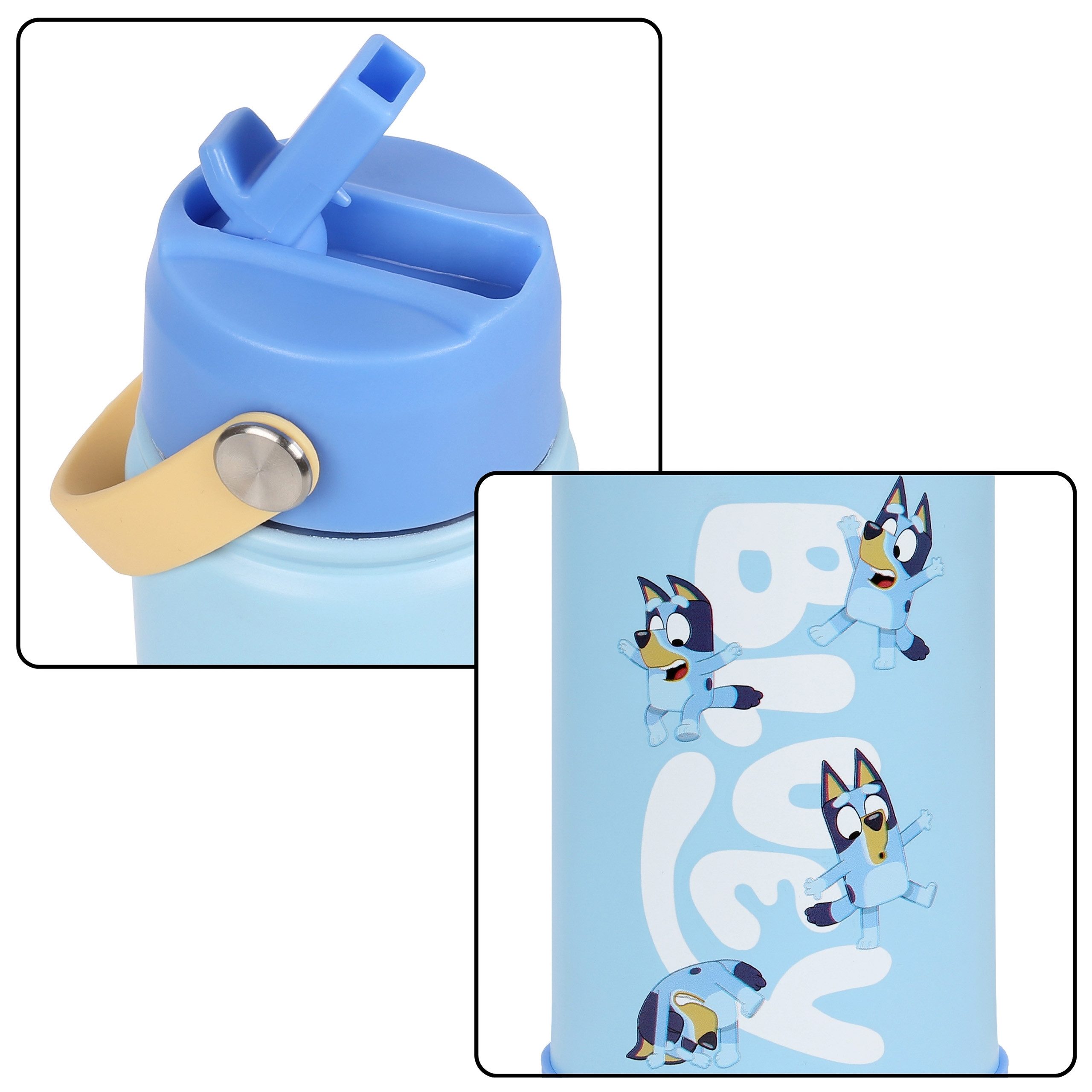 Bluey Trinkflasche BLUEY Edelstahl-Trinkflasche mit Trinkverschluss, 350 ml, Mädchen