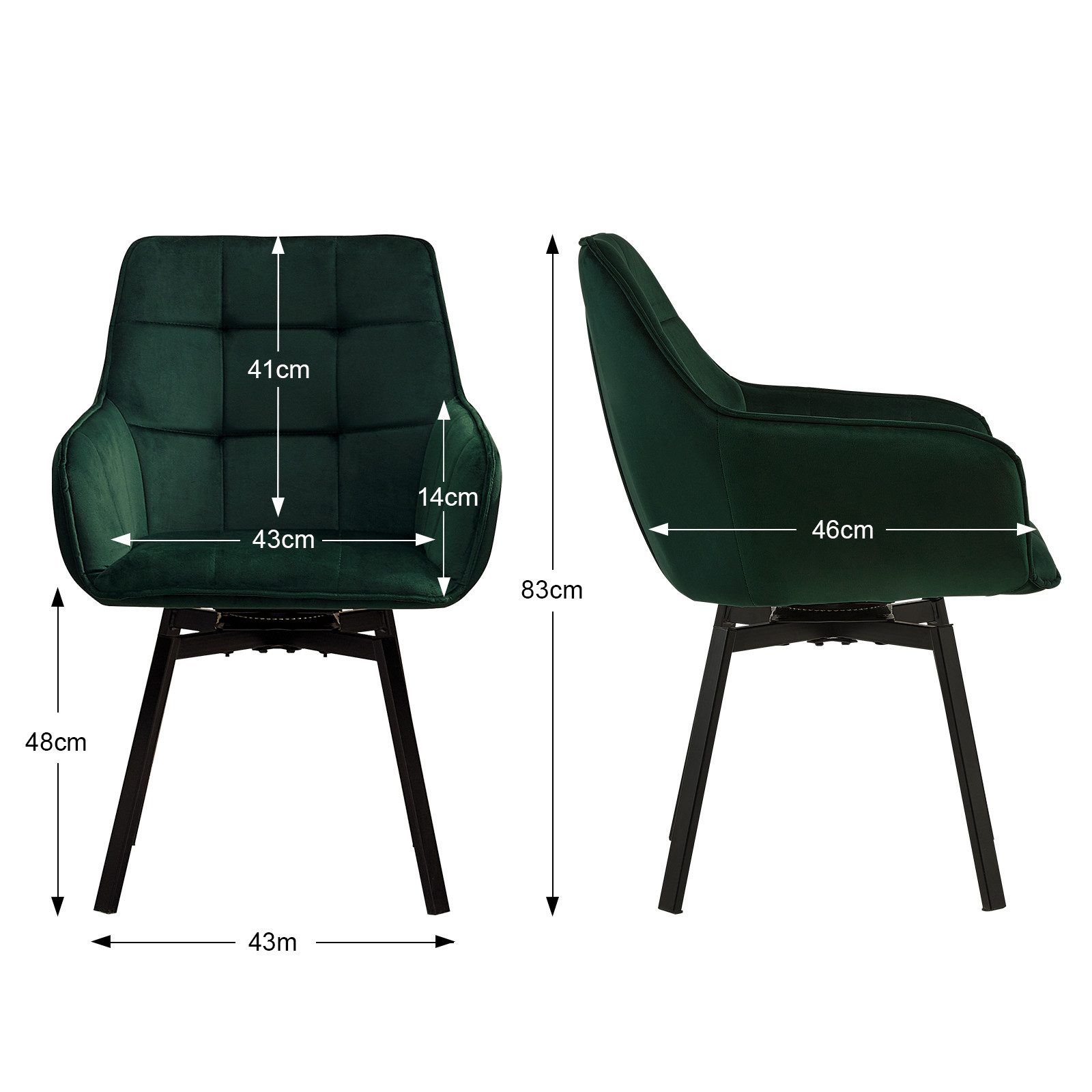 Ofcasa Esszimmerstuhl Drehstuhl (2er Set, 1 günstig online kaufen
