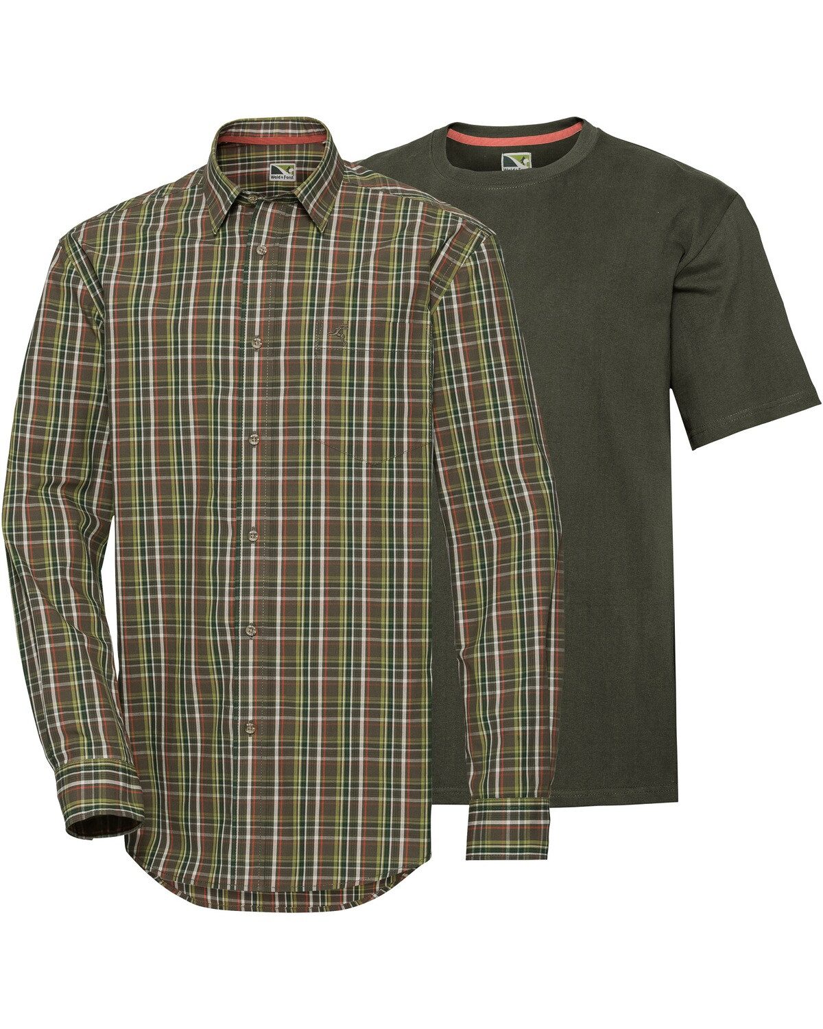 Langarmhemd Set Jagdhemd mit T-Shirt