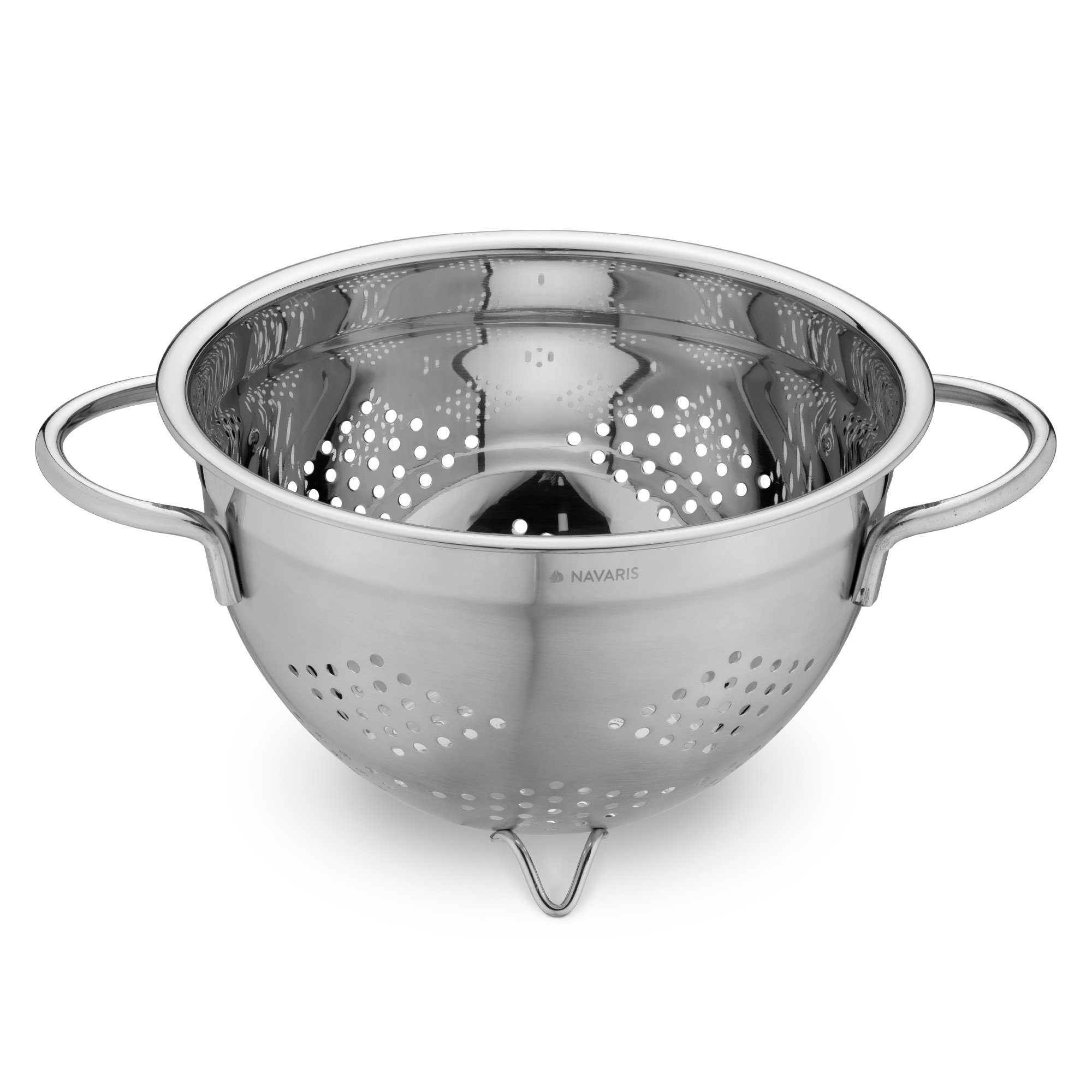 Navaris Seiher Abtropfsieb Edelstahl - Ø20cm Seiher mit Füßen - Metall Abgießsieb, Edelstahl, (1-St)