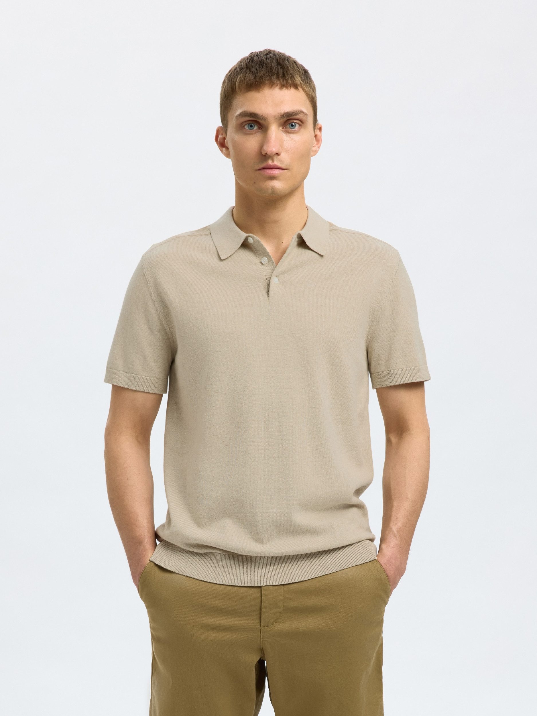 SELECTED HOMME Strickpullover GESTRICKTES POLO SHIRT günstig online kaufen