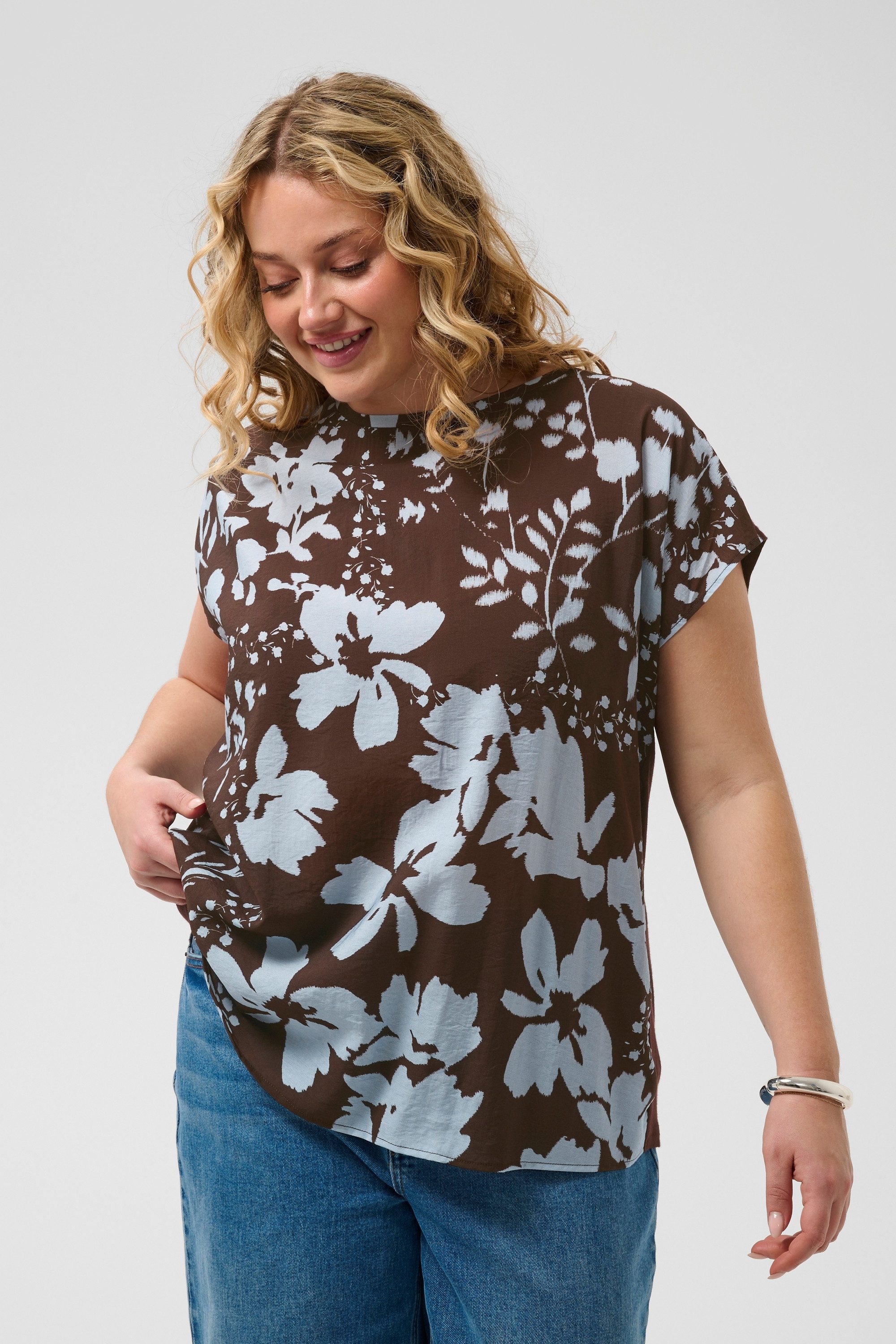 KAFFE Curve Langarmbluse Bluse langarm KCmila Große Größen
