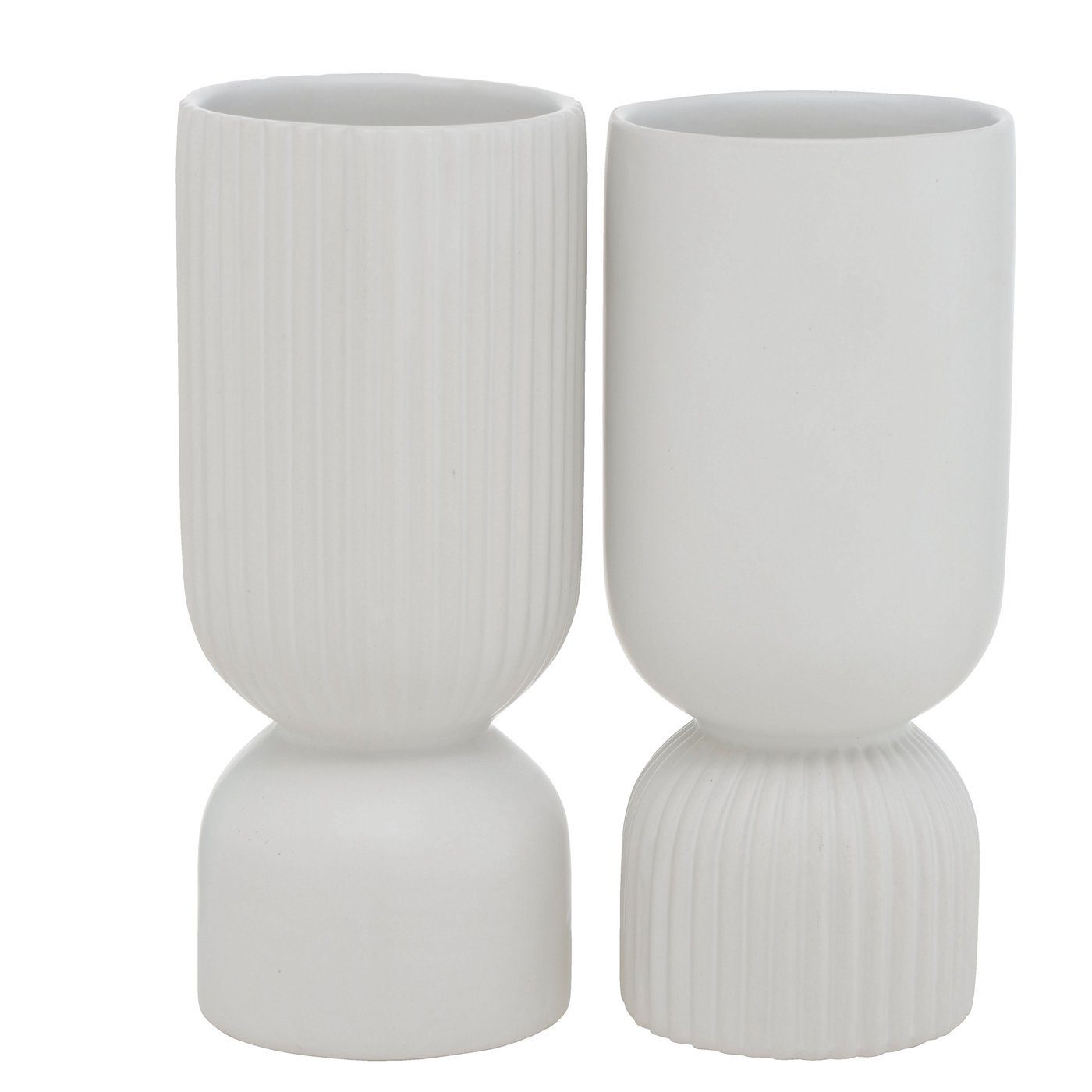 Keramik in weiß, BOLTZE Blumenvase "Gino" Vase Set Dekovase 2er aus