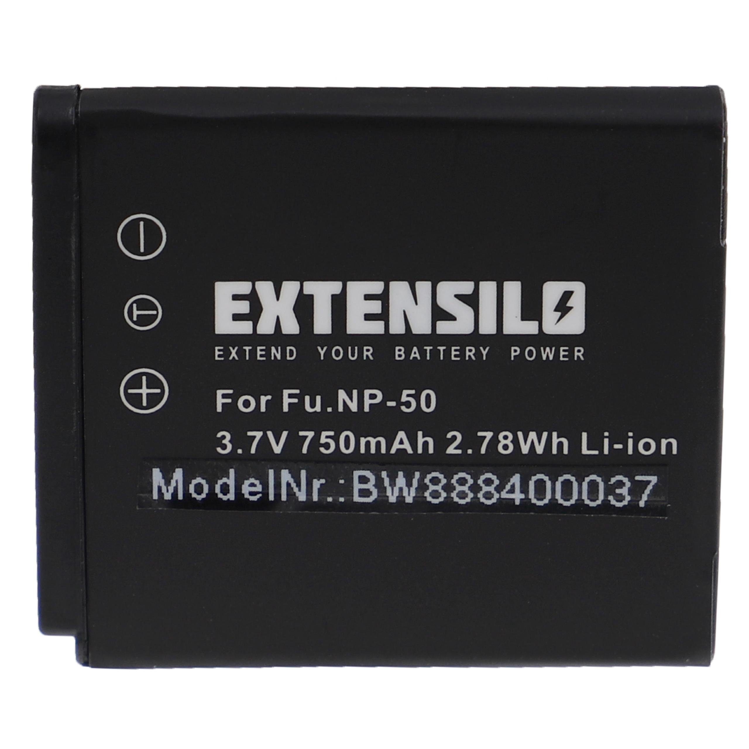 Extensilo kompatibel mit Fujifilm FinePix X10, XP150, Real 3D W3, XP200 Kamera-Akku Li-Ion 750 mAh (3,7 V)