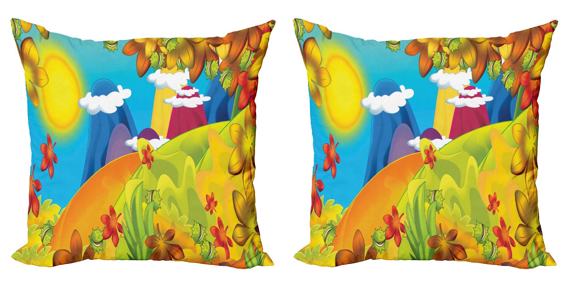Kissenbezüge Modern Accent Doppelseitiger Cartoon Natur Digitaldruck, Stück), Abakuhaus Farbe (2 Natürliche Herbst