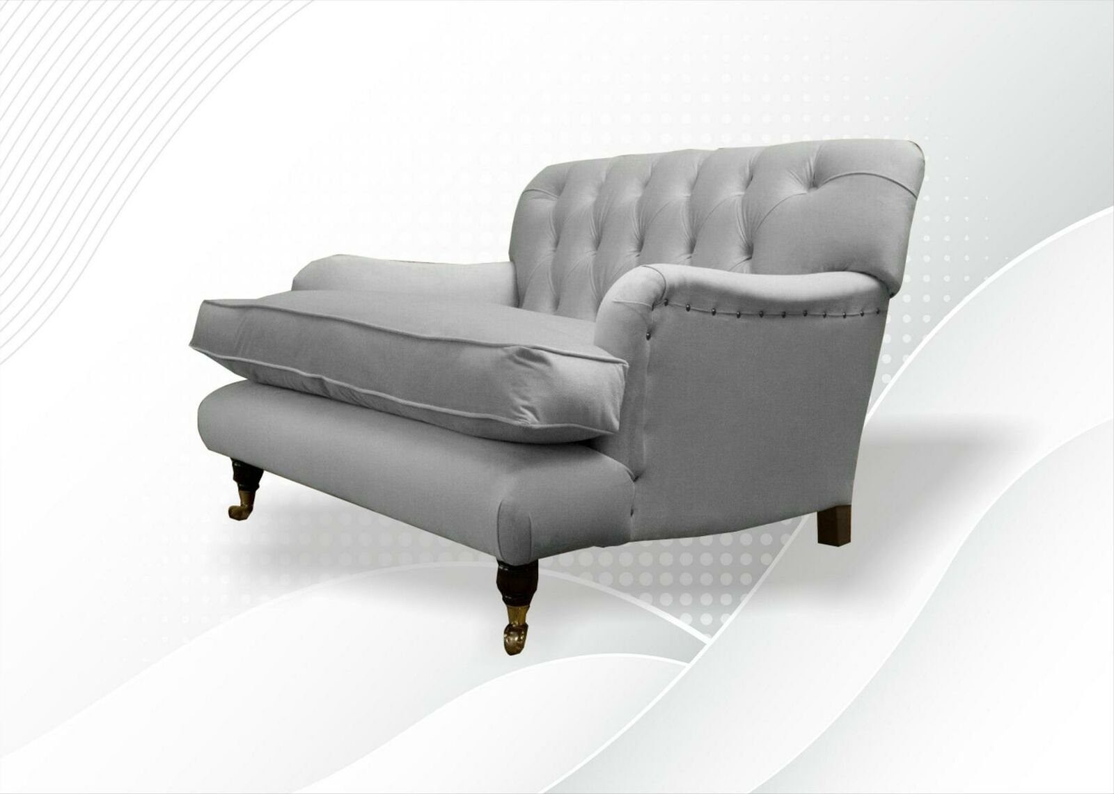 JVmoebel Chesterfield-Sessel, Chesterfield Sessel Fernseh Design Polster Sofa Couch Chesterfield Textil Neu