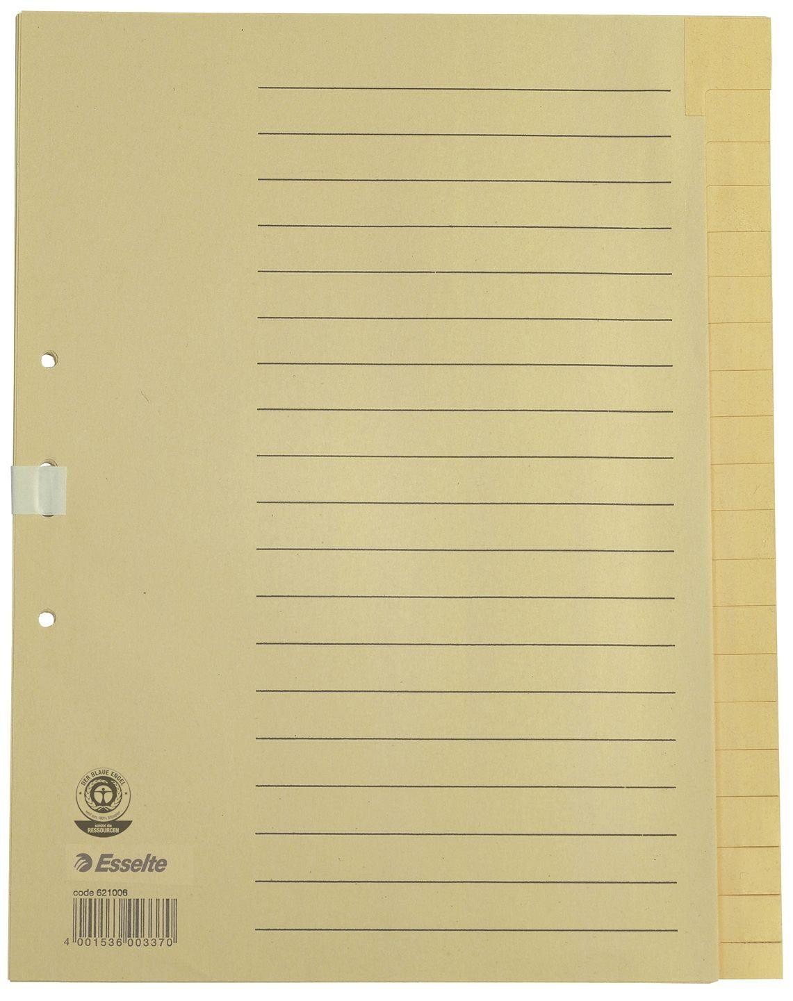 ESSELTE Druckerpapier Esselte Tauenpapier-Register, blanko, A4, 20-teilig, chamois