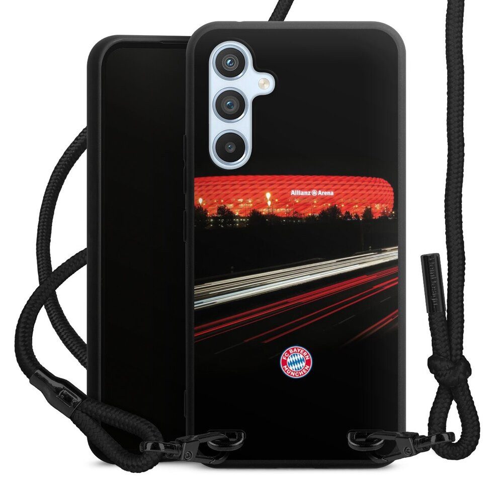 DeinDesign Handyhülle FC Bayern München FCB Stadion FC Bayern München Allianz Arena, Samsung Galaxy A54 5G Premium Handykette Hülle mit Band