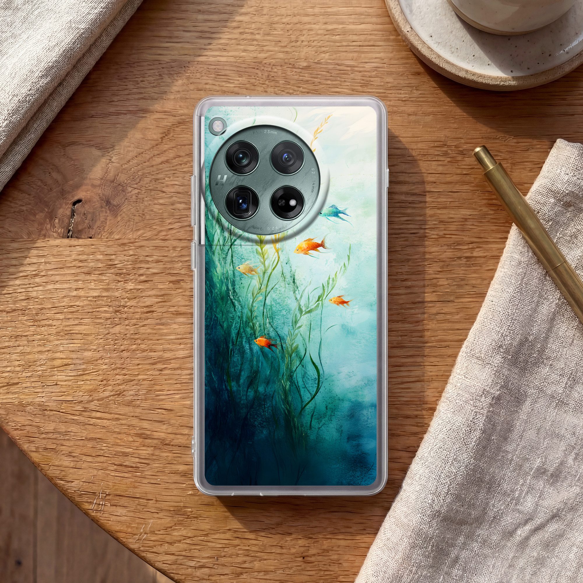 MuchoWow Handyhülle für OnePlus 12 Wasserpflanzen - Fische - Farbenfroh - Wasser, Handy Case, Silikon, Bumper Case Dünn