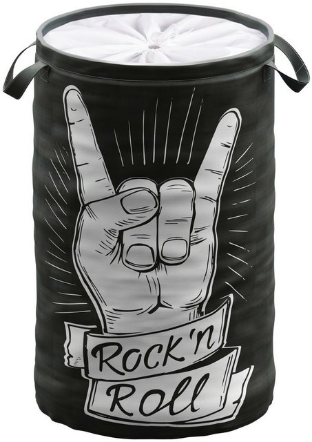 Sanilo Wäschekorb Rock ’n‘ Roll, 60 Liter, faltbar, mit Sichtschutz