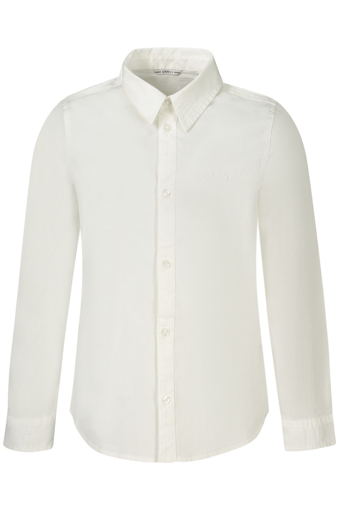 GUESS JEANS Langarmhemd Bio-Baumwoll Langarmshirt für Kinder - Weiß mit Stickerei