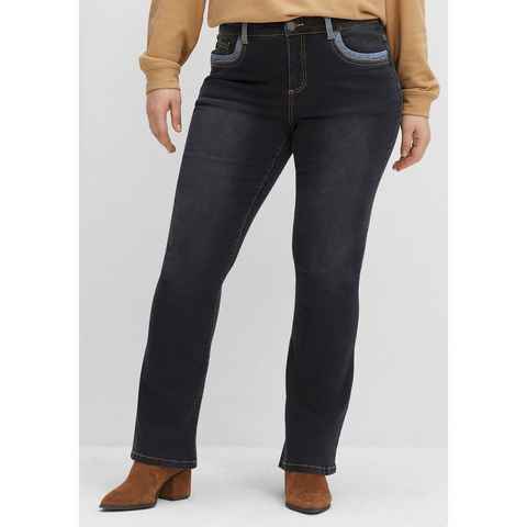 Sheego Bootcut-Jeans Große Größen mit Kontrastdetails