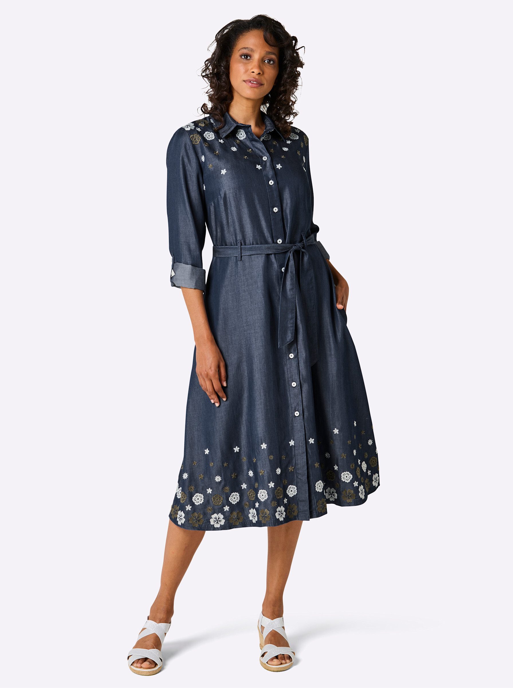 creation L Etuikleid Lyocell-Kleid Langarm