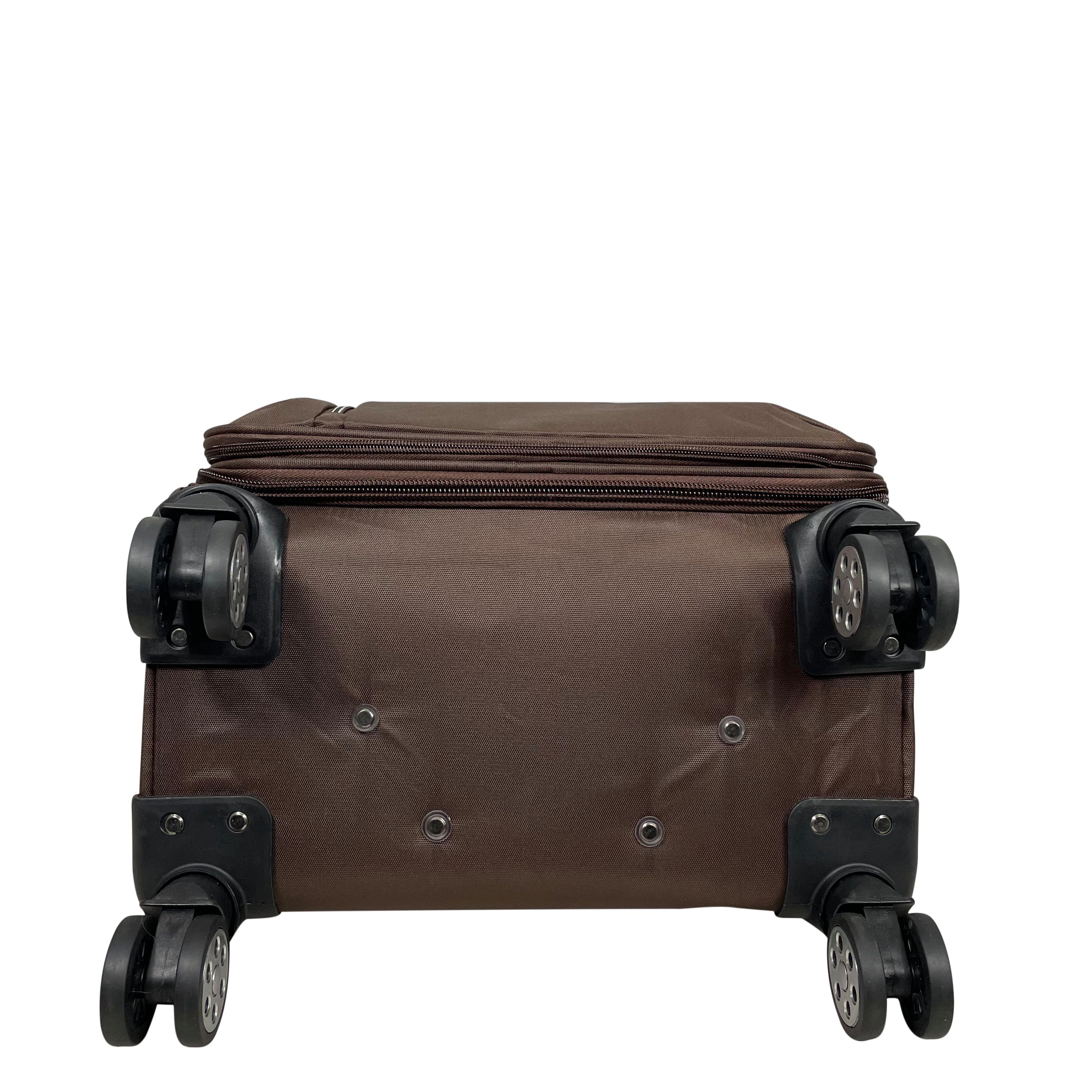Braun Koffer MTB erweiterbar Stoffkoffer (M/L/XL/XXL/Set) Reisekoffer Zwillingsrollen