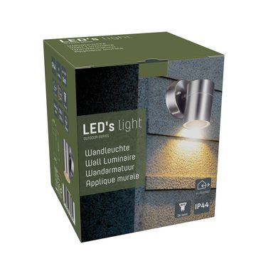 LED's light LED Außen-Wandleuchte 1000529 Außen-Wandleuchte, LED, Edelstahl 1x GU10 IP44 für LED und Halogen bis 35W