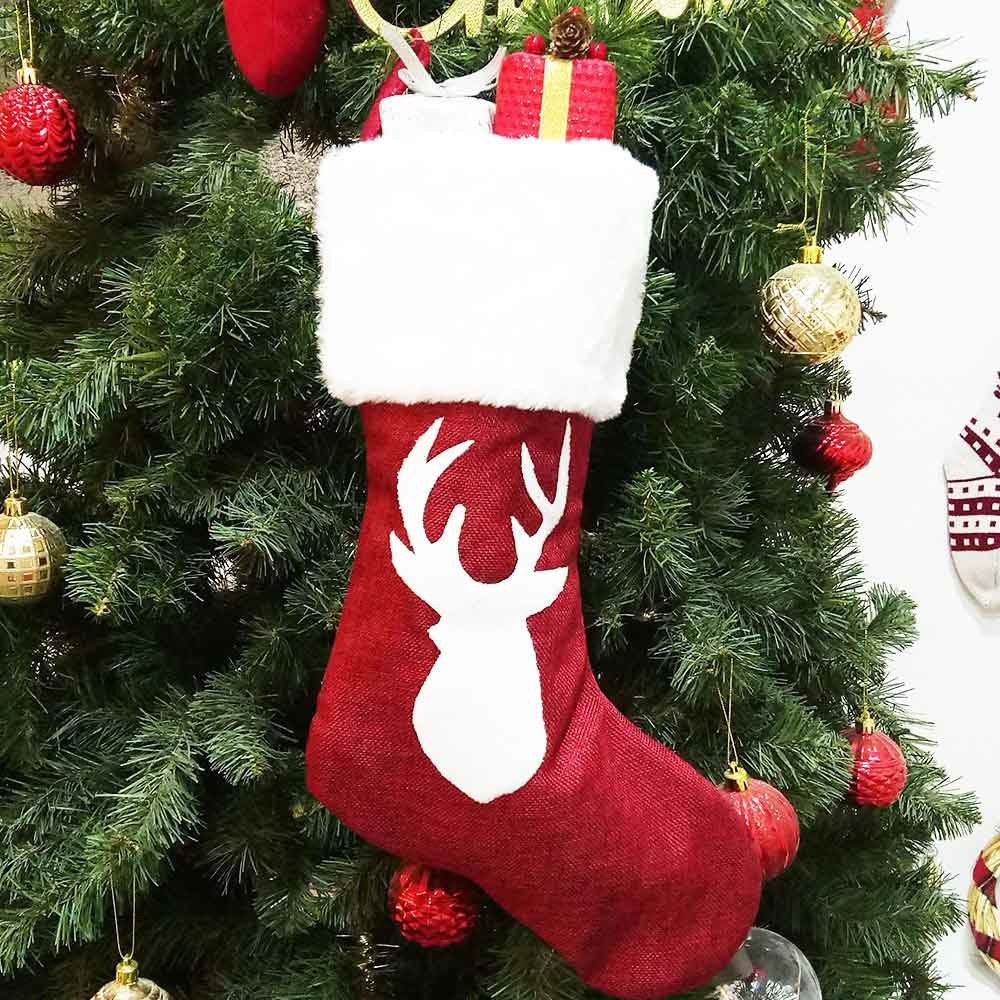 Rosnek Geschenkfolie Weihnachtsstrümpfe Socken, Elch Weihnachtsgeschenk Taschen, Weihnachtsdeko
