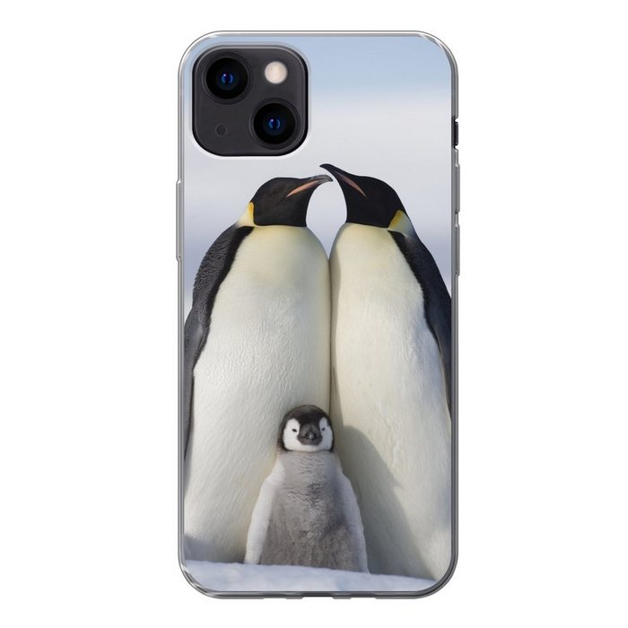 MuchoWow Handyhülle Pinguin - Familie - Schnee Handyhülle Apple iPhone 13 Smartphone-Bumper Print Handy