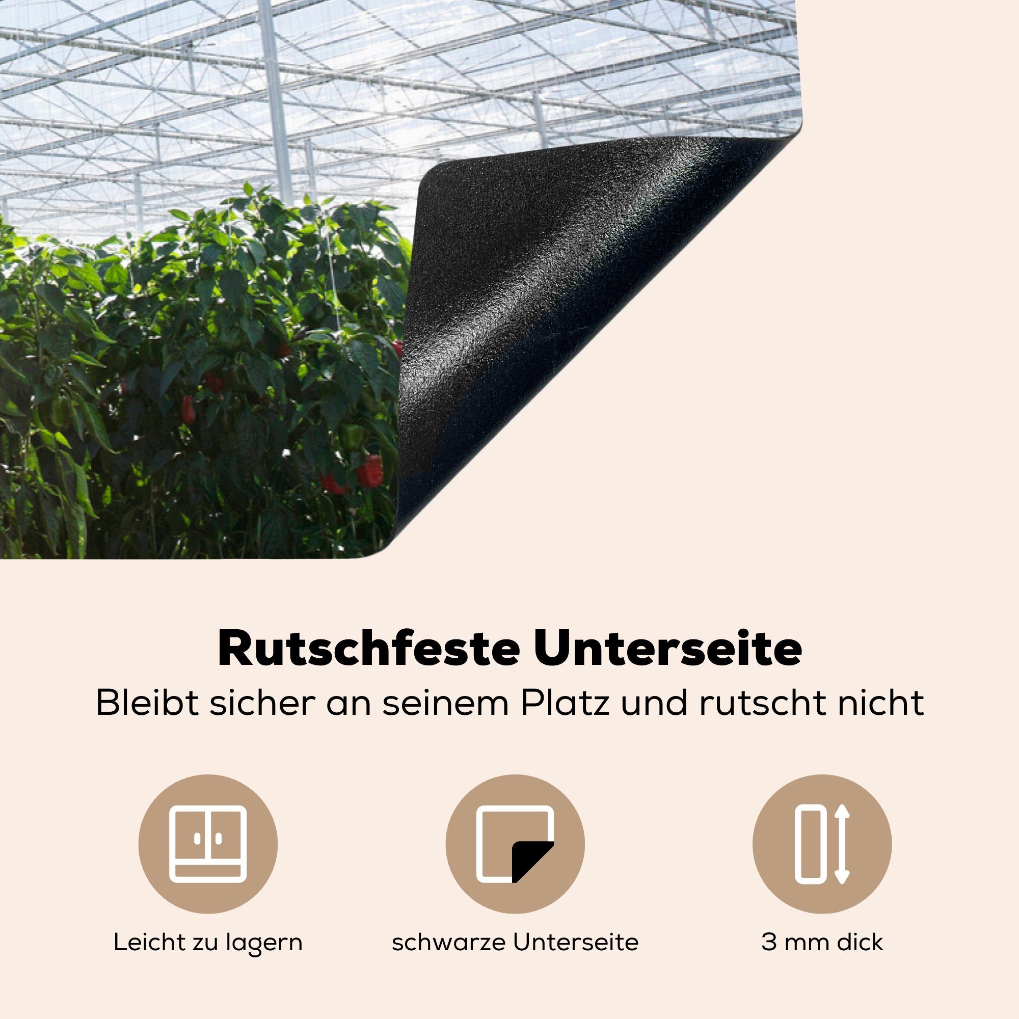 Ceranfeldabdeckung Induktionskochfeld Schutz die 81x52 Tomaten für Vinyl, küche, anbauen, Herdblende-/Abdeckplatte MuchoWow tlg), cm, (1