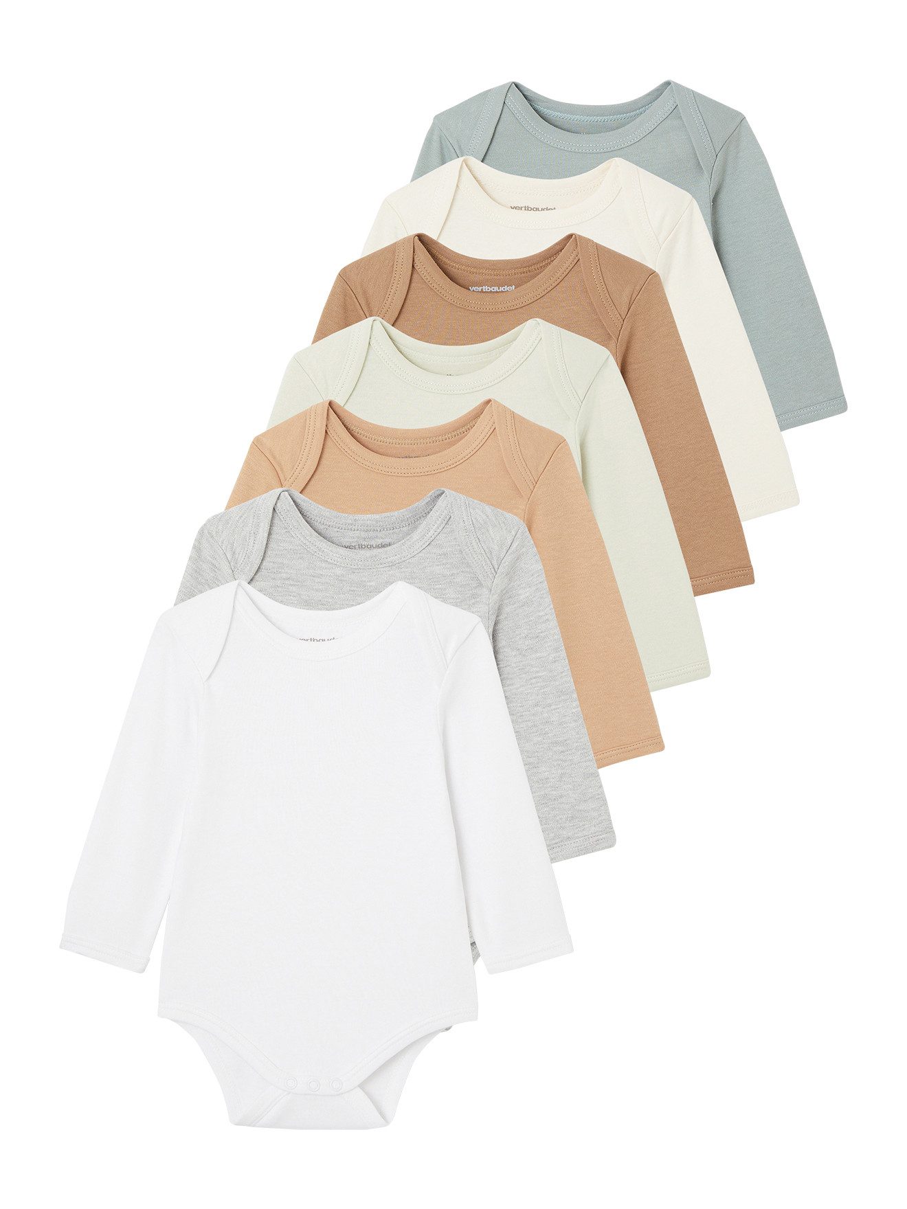 Langarmbody Bio-Kollektion: 7er-Pack Baby Schlupfbodys BASIC