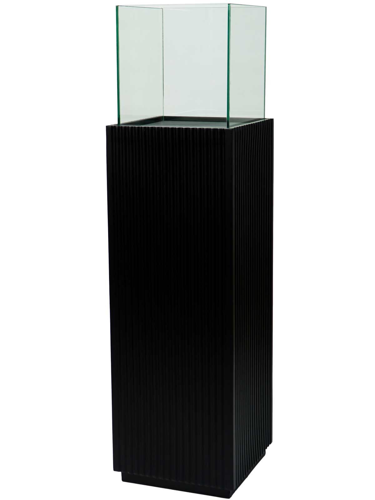 VIVANNO Bodenwindlicht Fiberglas CANDELA Rechteckig - Skandischwarz Matt (1 St), 27x27x100 cm