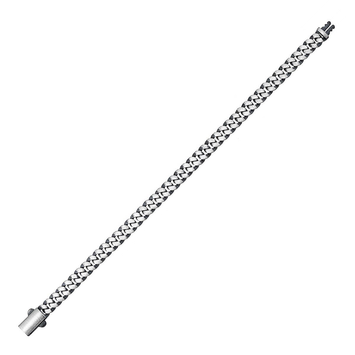 trendor Gliederarmband Herren-Armband 925 Silber Oxidiert PanzerBreite 7 mm