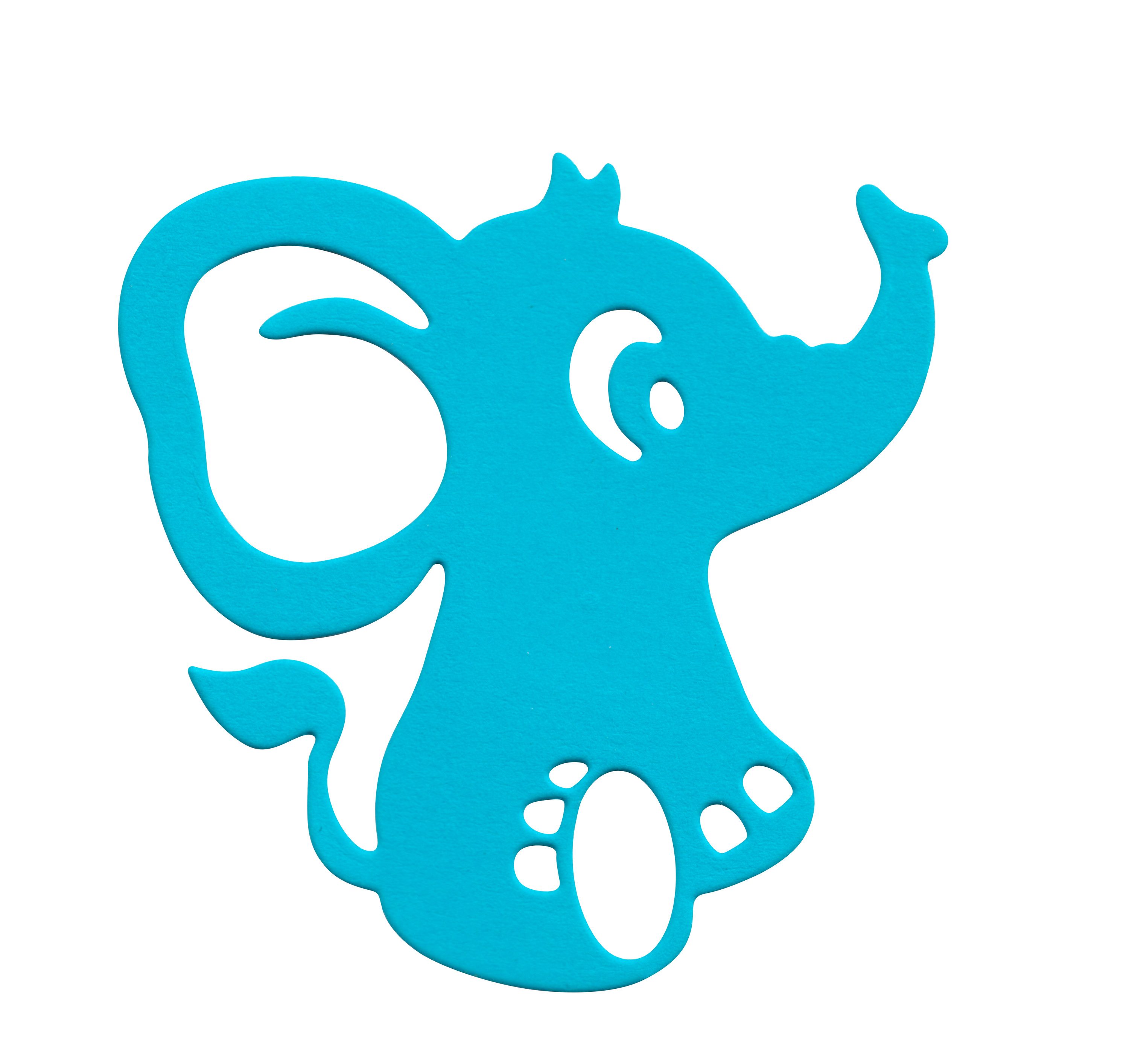 FINDit Motivschablone Stanzschablone Baby-Elefant, 5,7 cm hoch
