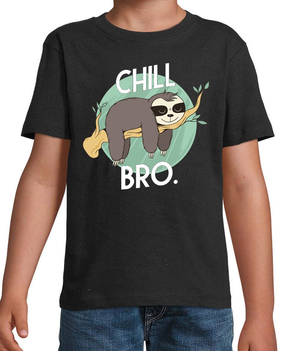 Youth Designz T-Shirt Chill Bro Faultier Kinder T-Shirt mit trendigem Frontprint