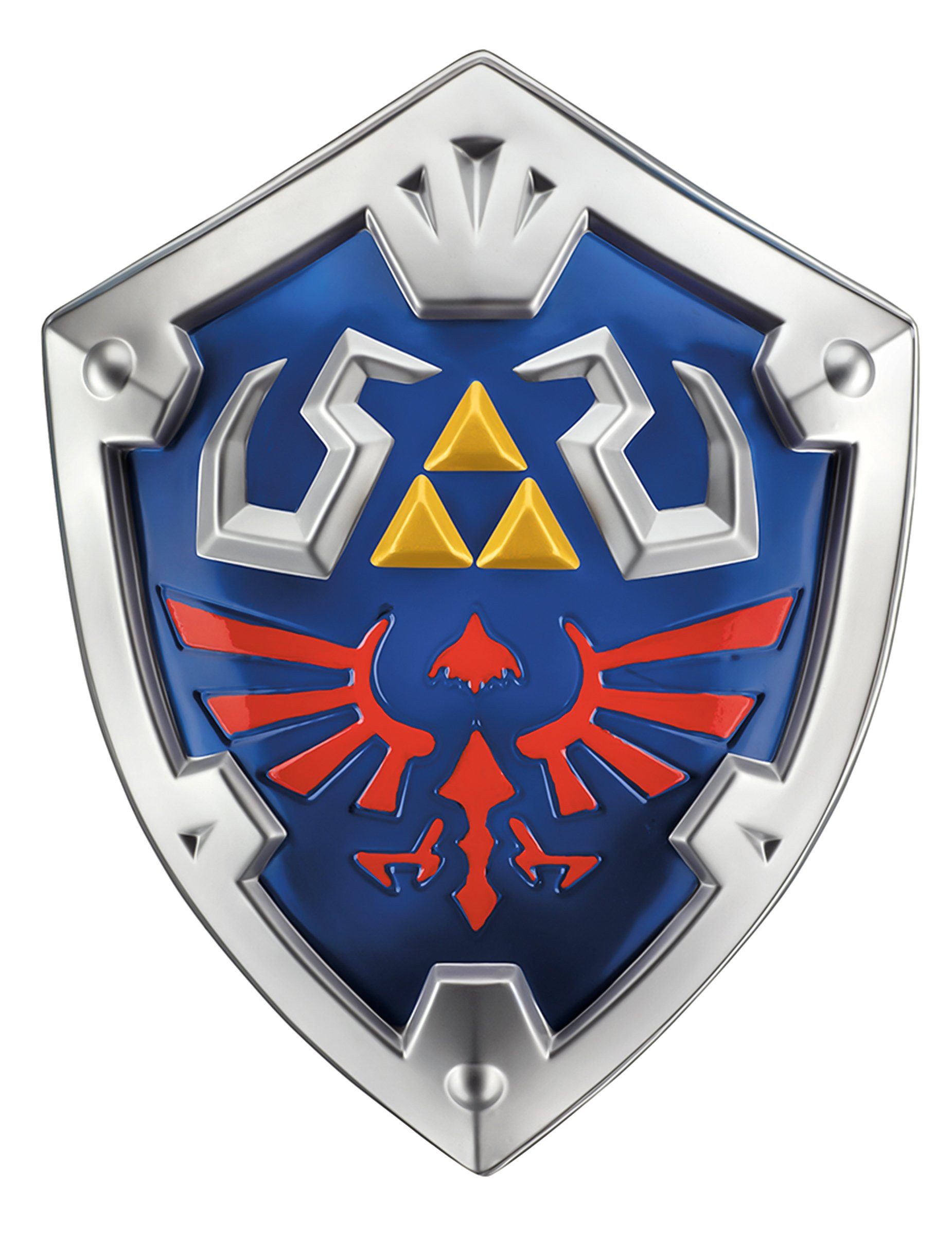 Disguise Kostüm Link-Schild für Kinder Zelda-Accessoire Cosplay blau-silber-rot 48 x