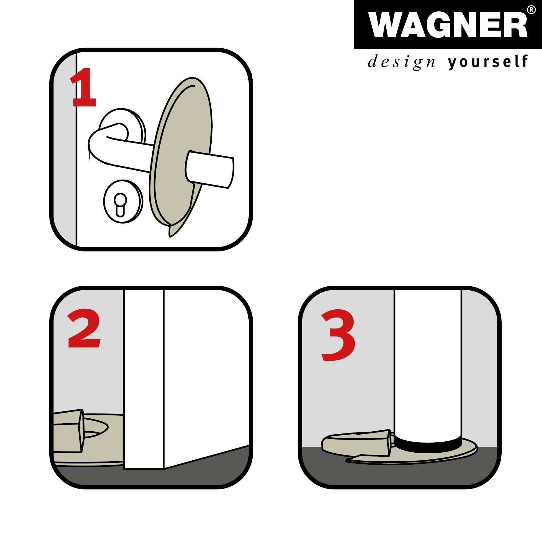 WAGNER design yourself Türstopper Türstopper - Ø 110 x 13 mm, verschiedene Farben, Stopper aus hochwertigem Kunststoff, zum Unterschieben und Einklemmen – Bild 3 von 5