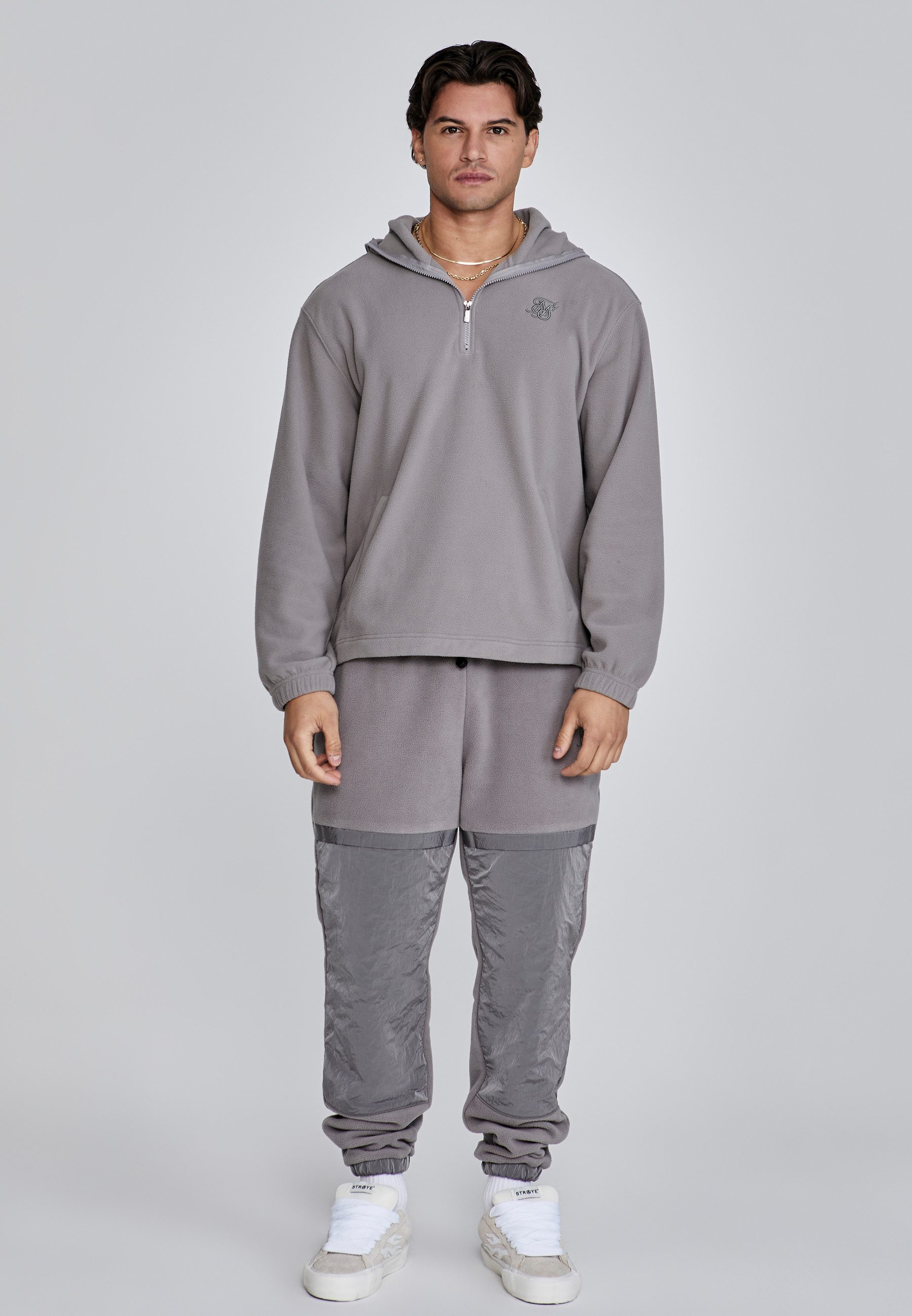 Siksilk Jogger Pants SikSilk Herren Grauer Polar Fleece Jogginghose günstig online kaufen