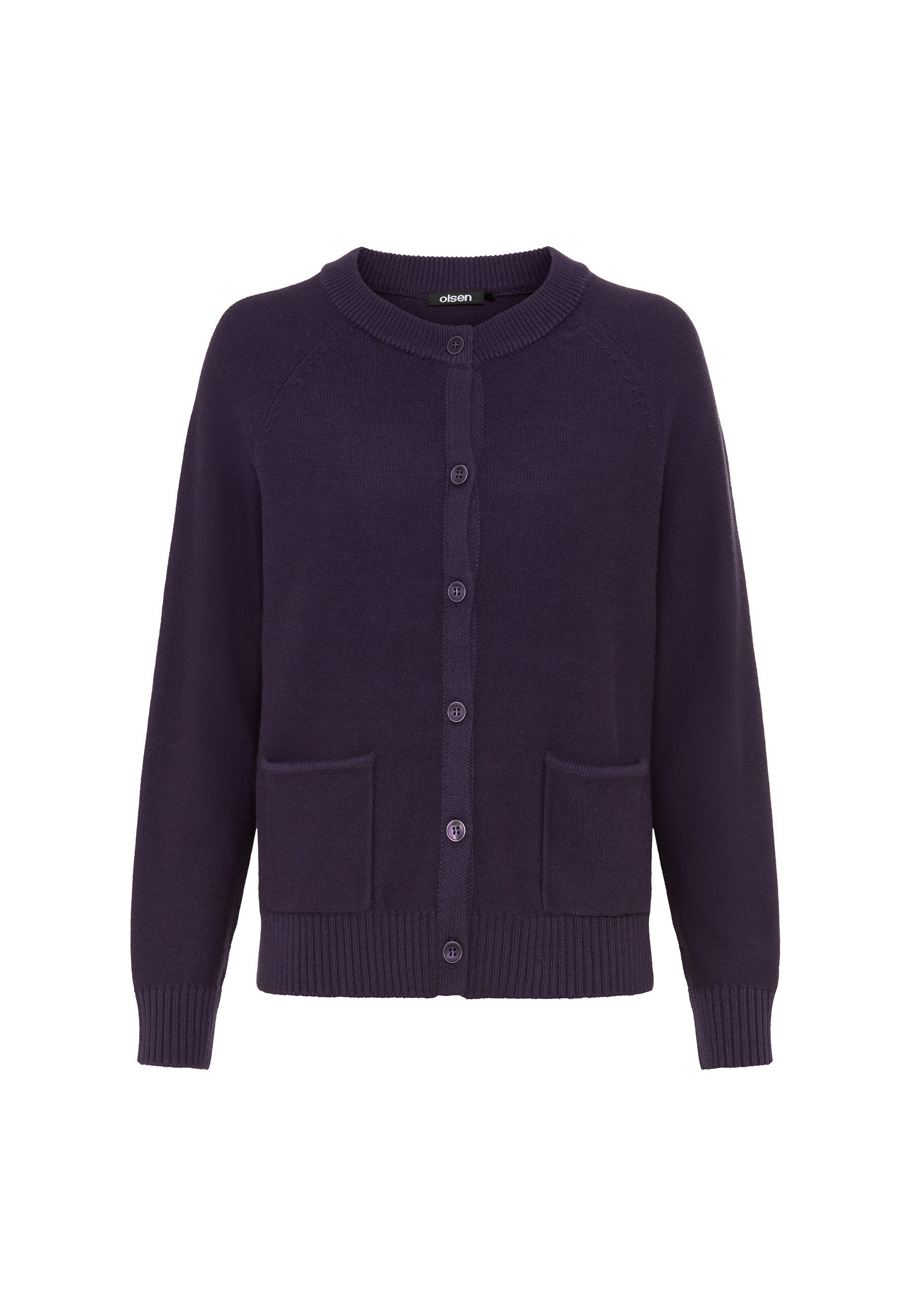 Olsen Cardigan Cardigan mit Raglanärmeln und Rundhalsausschnitt