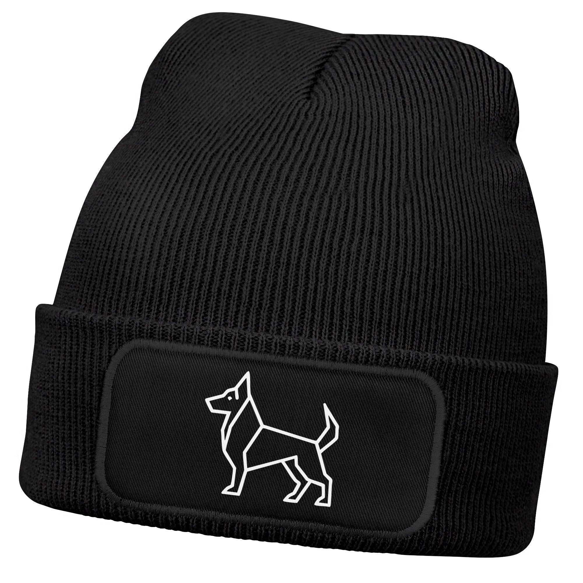 MoonWorks Strickmütze Herren Beanie Wintermütze Schäferhund Polygon Design günstig online kaufen