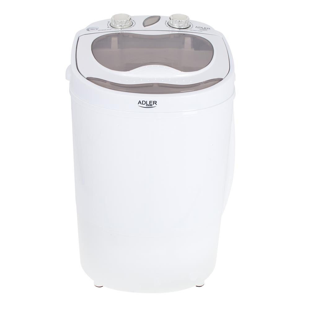 Adler Mini-Waschmaschine AD 8055, Schleudern, 3 kg, Camping, Reisen, Singelhaushalt, kompakt, weiß