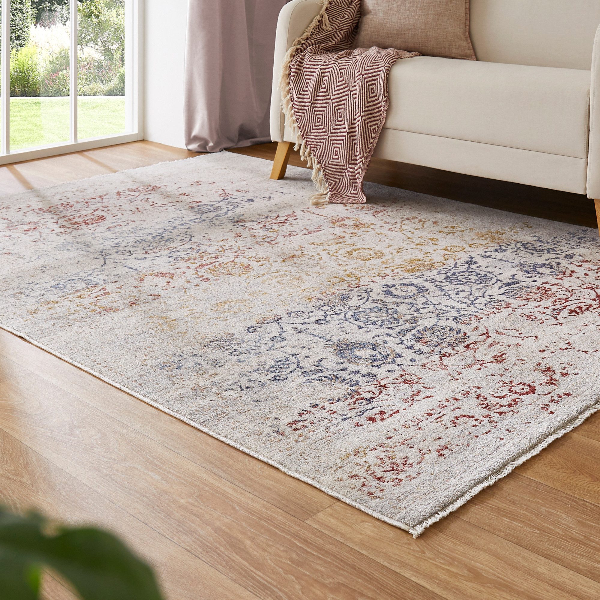 LUXOR living Teppich Rocco, rechteckig, Höhe: 11 mm, Vintage-Look, verschiedene Designs, mit Fransen, Wohnzimmer