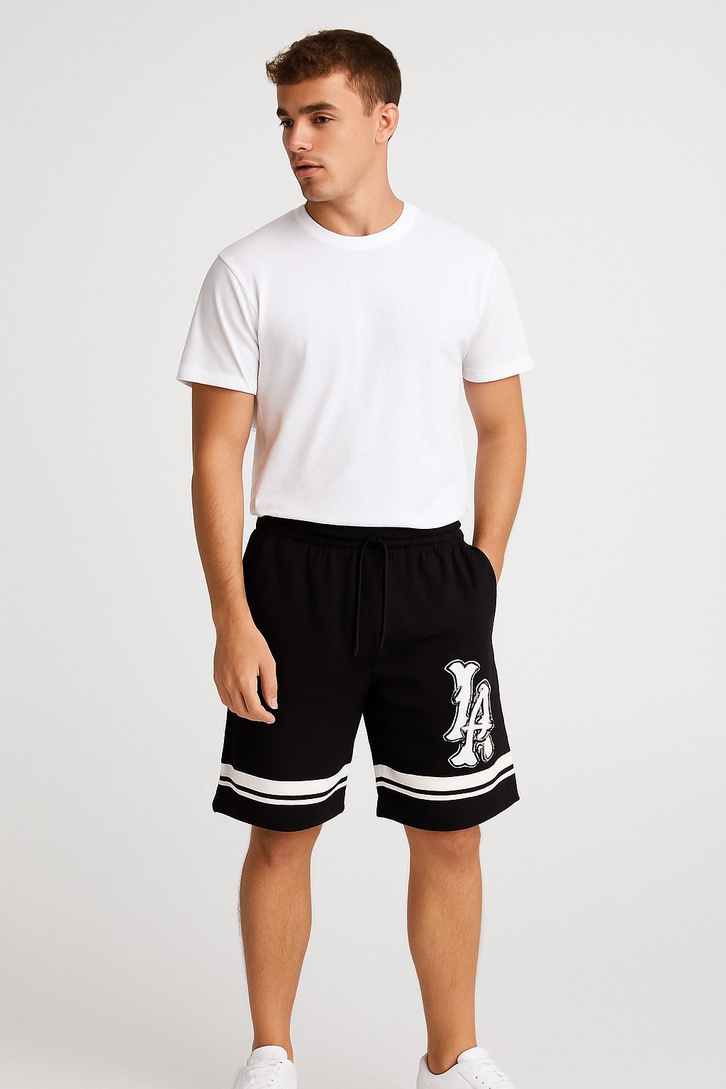 Banco Shorts Stylische Herren Sport Shorts mit LA LOGO Top Sommer Shorts - mit Frontprint LA.