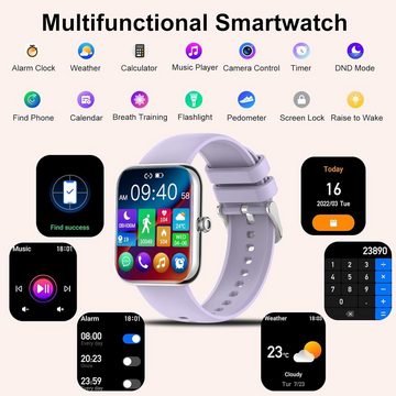 Colesma für Damen Herren,Smartwatch mit Telefonfunktion Smartwatch (1,85 Zoll), mit 100+ Sportmodi Schlafmonitor