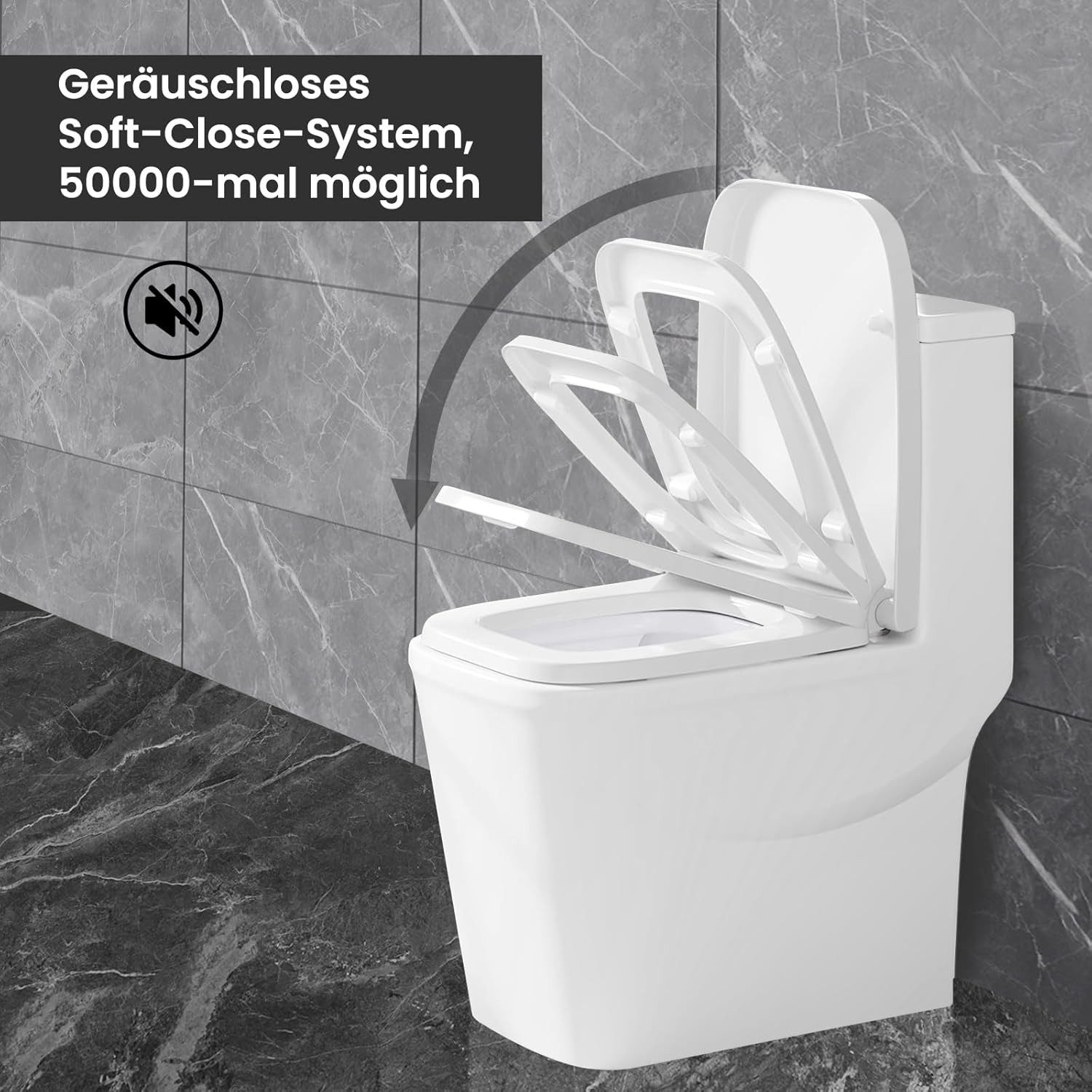 Thumbnail - EUGAD WC-Sitz (1-St), Toilettendeckel Klodeckel mit Absenkautomatik