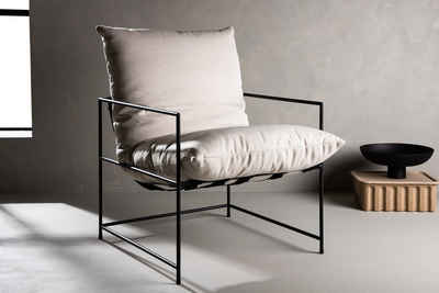 BOURGH Loungesessel SEDALIA Relaxsessel - weiß im modernem Design, in weiß mit Stahlgestell