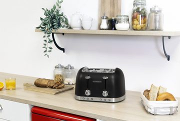 SCHNEIDER Toaster Vintage 6 Stufen Krümelschublade, 4 kurze Schlitze, für 4 Scheiben, 1630 W, Auftau- und Aufwärm-Funktion, Überhitzungsschutz