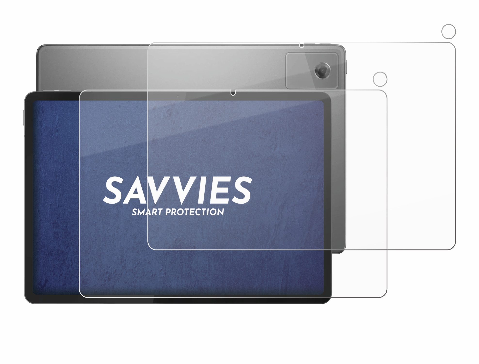 Savvies Displayschutzglas Schutzglas Panzer für Lenovo Tab K12 ZAGJ0153SE (Display+Kamera), 2 Stück, Schutzfolie Display Schutz Glas Folie klar