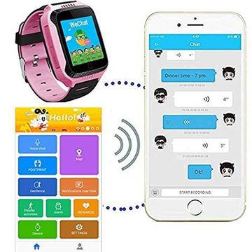 AUKUU Uhr GPS Kinder Smartwatch Telefon - Touchscreen Kinder Smartwatch Smartwatch (mit Anruf Sprachnachricht SOS Taschenlampe Digitalkamera Wecker)