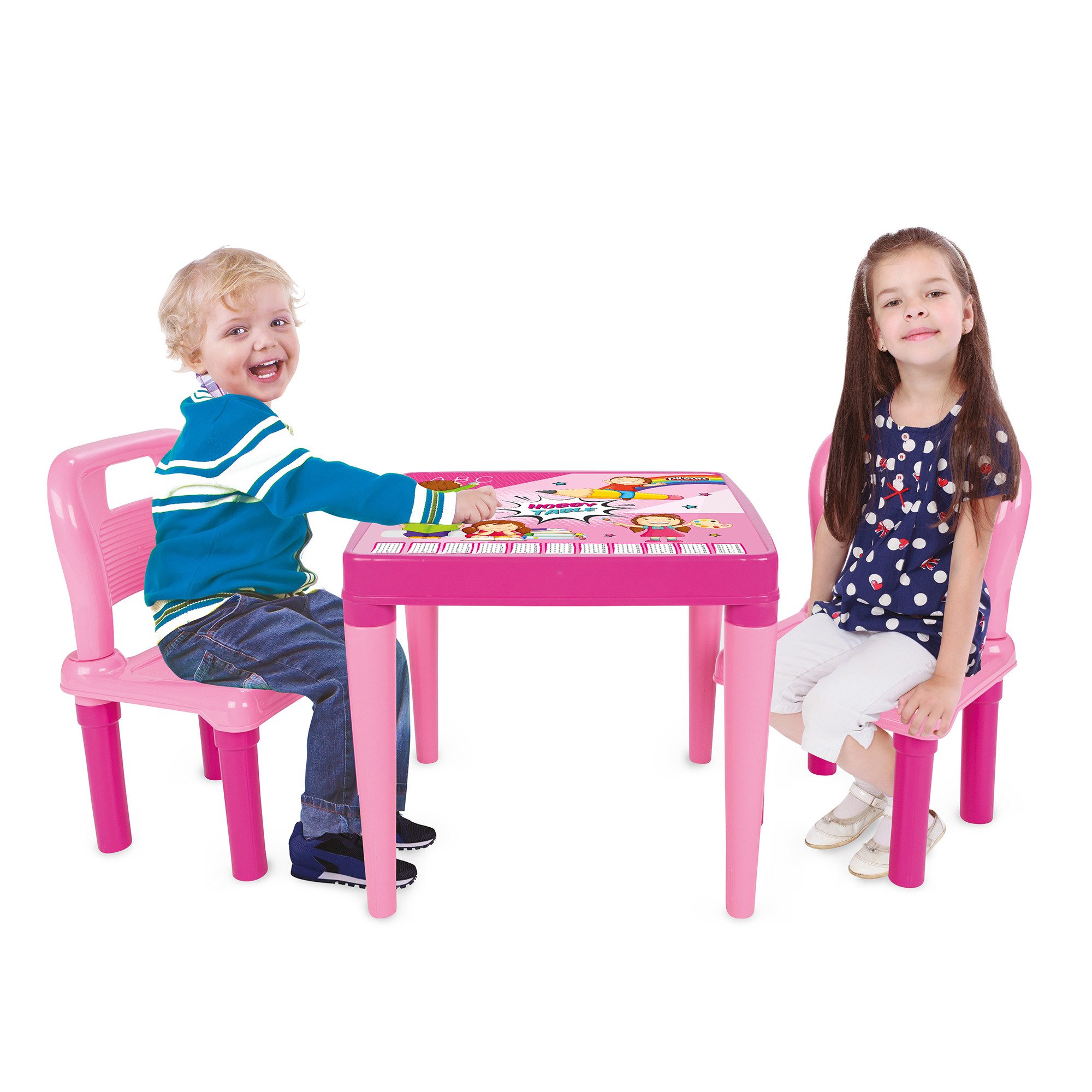 Lemodo Kindersitzgruppe Kindersitzgruppe 2x Kinderstühle 1x Kindertisch ab 3 Jahren, (3-tlg)