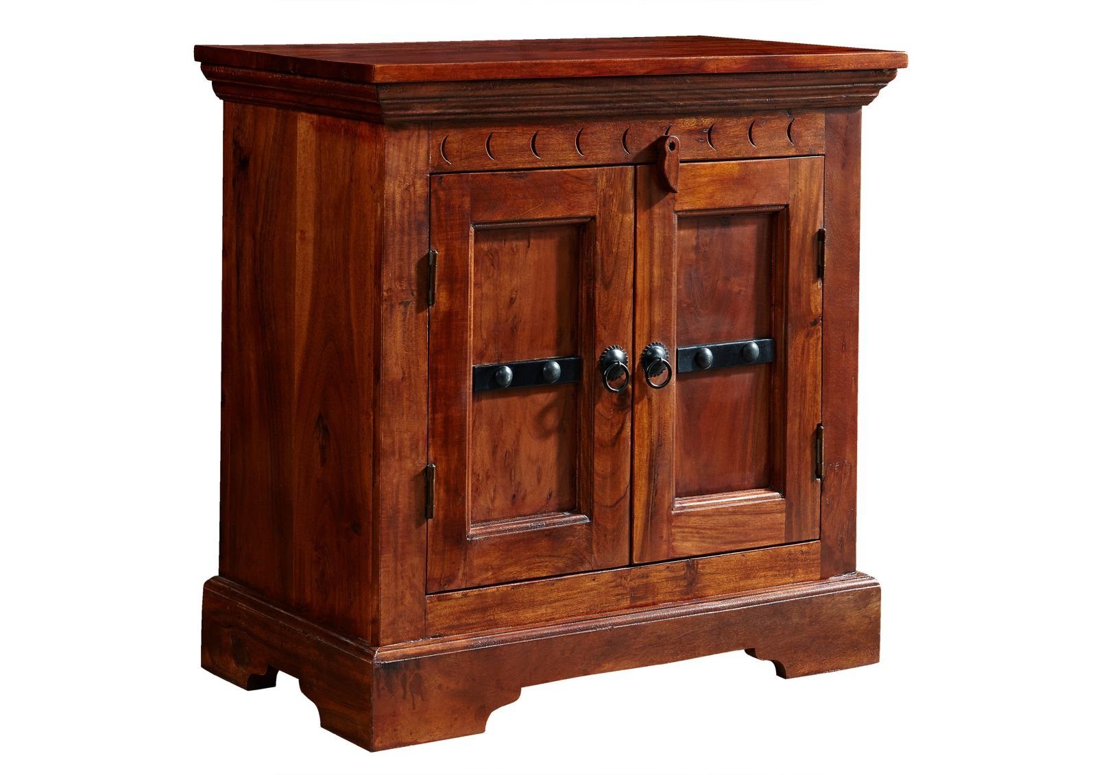 Massivmoebel24 Kommode OXFORD (Massivholz), Kommode Akazie 65x36x65 nougat lackiert OXFORD #1008