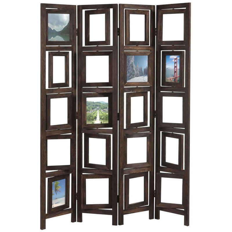 MCW Paravent »Bildgalerie II«, Fenster mit je zwei Plexiglasplatten, 4 Paneele, drehbare Fotofenster