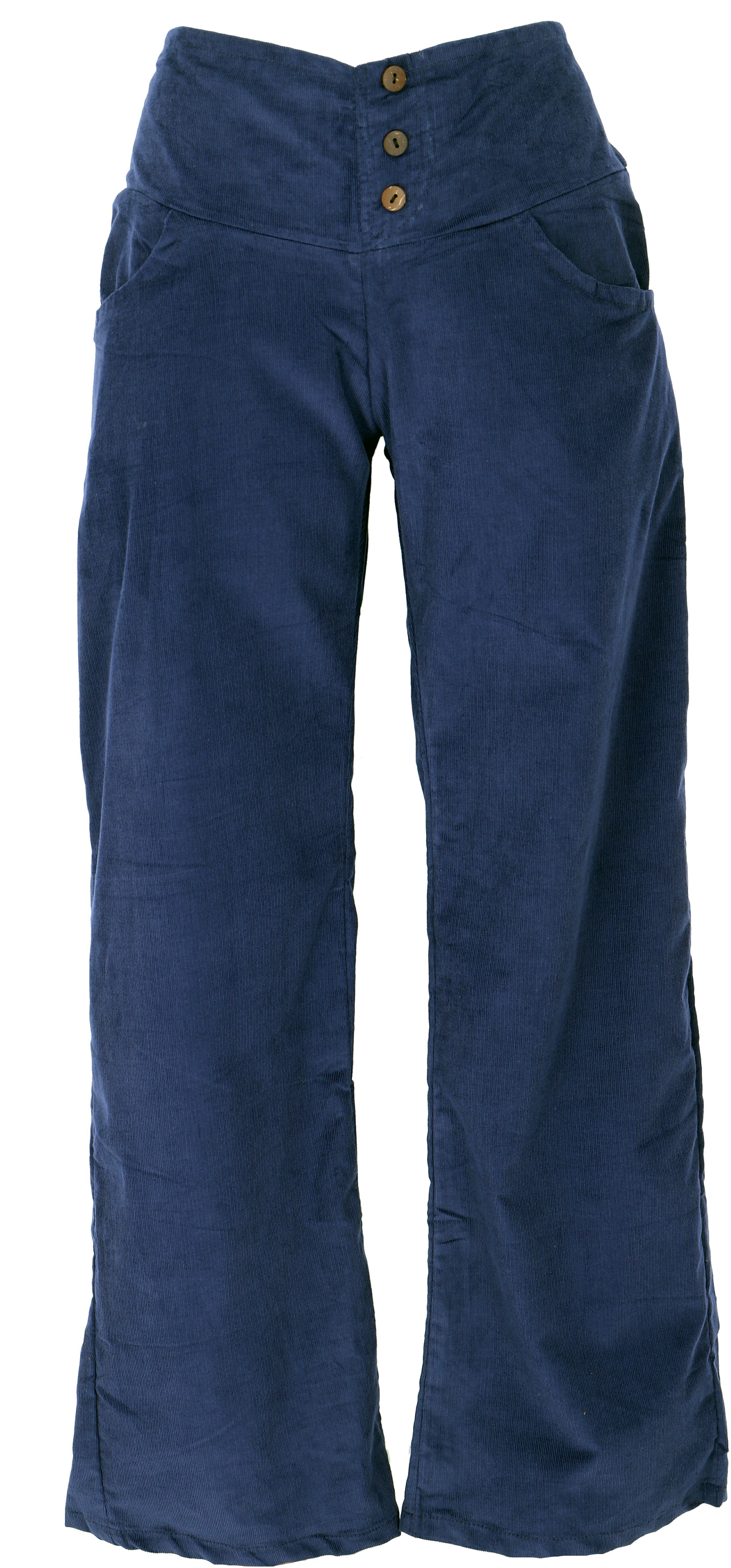 Guru-Shop Relaxhose Cordhose mit leicht ausgestelltem Bein - blau Ethno Sty günstig online kaufen