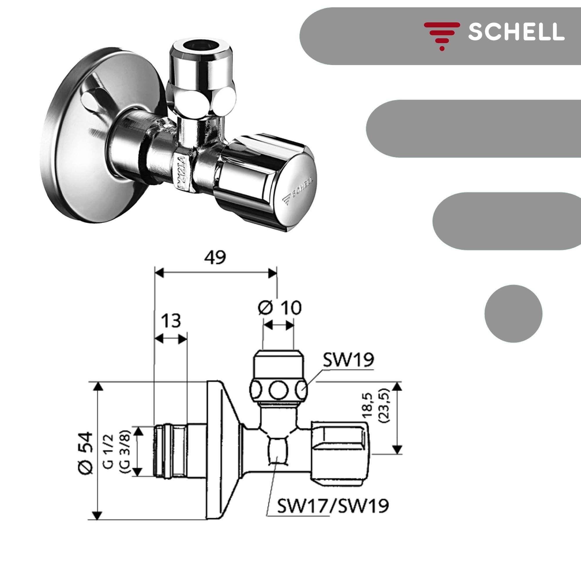Schell Eckventil Eckventil - 1/2 Zoll selbstdichtend 049170699 COMFORT