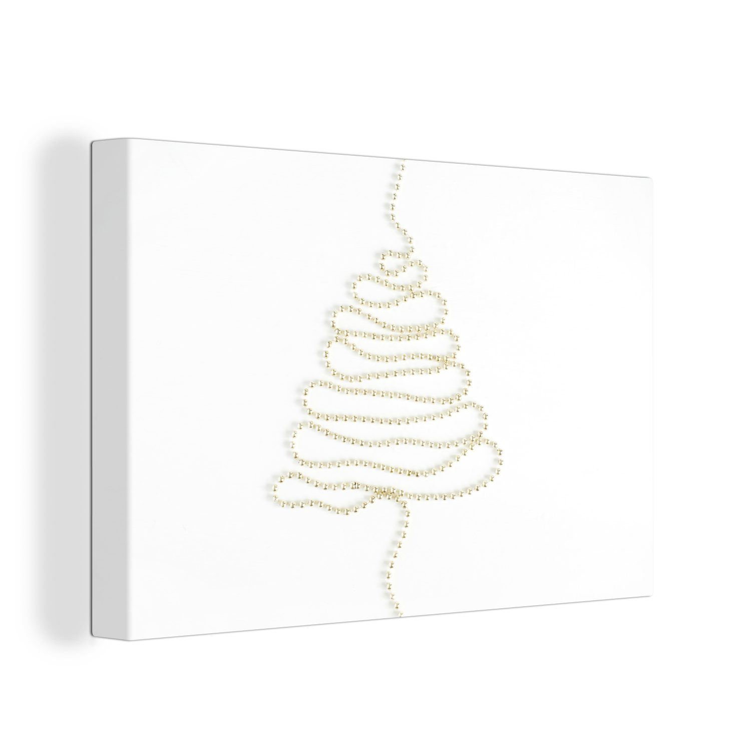 OneMillionCanvasses® Leinwandbild Winter - Baum - Perlen, (1 St), Wandbild Leinwandbilder, Aufhängefertig, Wanddeko, 30x20 cm