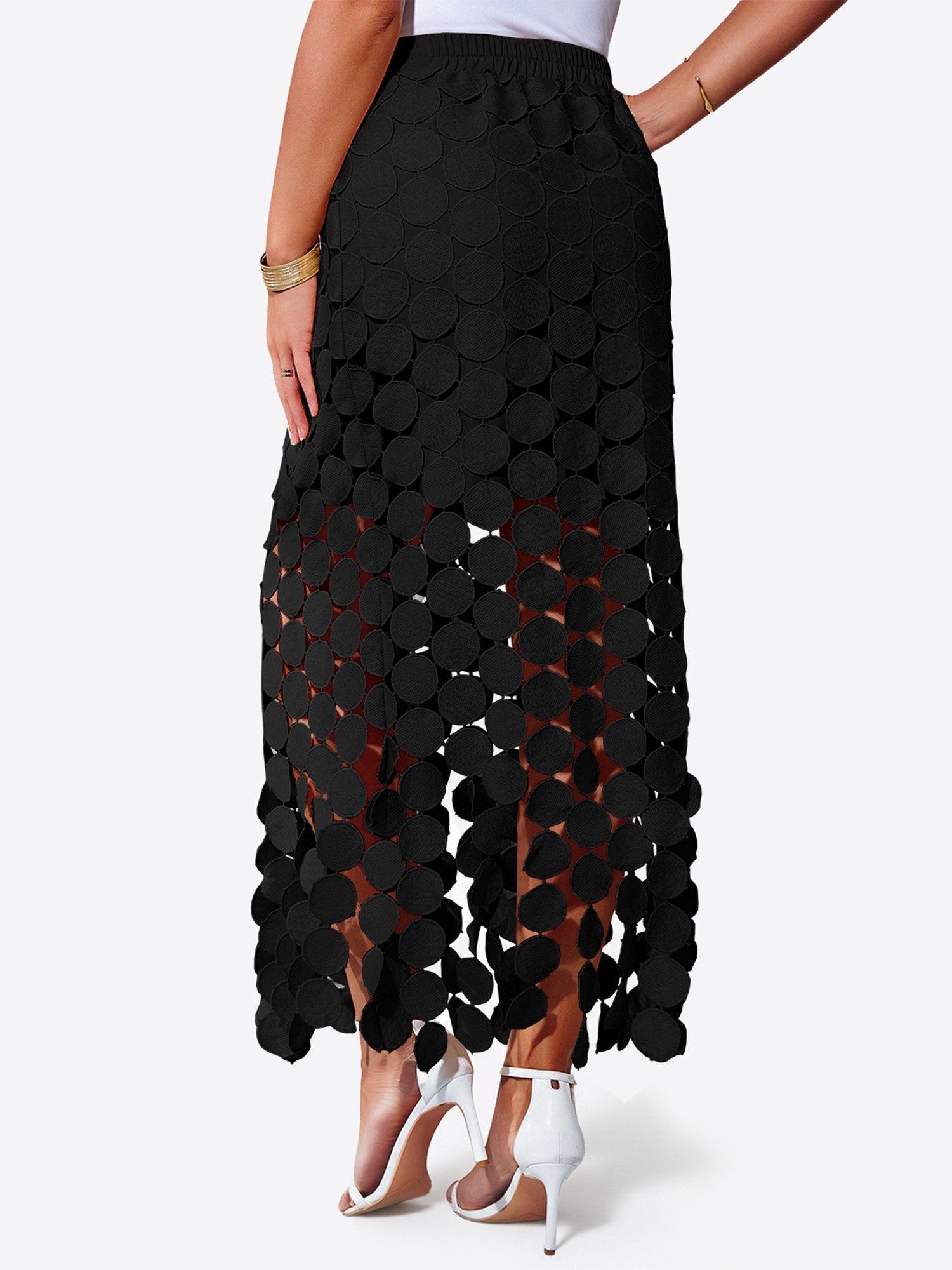 Imily Bela Maxirock Damen Fransenmaxirock mit hoher Taille (Packung, 1-tlg. günstig online kaufen